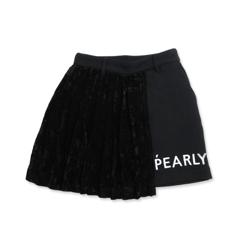 PEARLY GATES パーリーゲイツ 30周年 ベルベット プリーツスカート  ブラック系 00